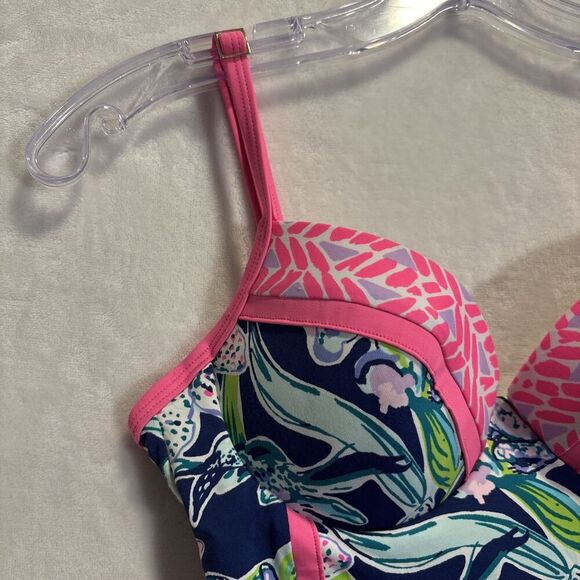 Lilly Pulitzer Palma Swimsuit One Piece Size 4 Sway This Way Deep Sea Navy Beach - Picture 2 of 16